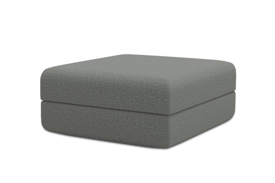 Pouf convertible et modulable - Tissu lisse Gris