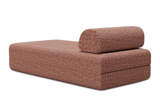 Méridienne convertible et modulable - Tissu tweed Rouge
