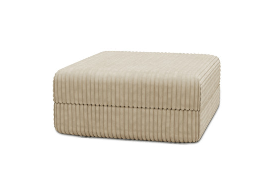 Housse Pouf convertible - Tissu velours côtelé XL beige