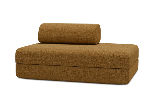 Housse Canapé droit convertible - 2 places - Tissu tweed jaune