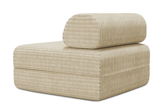 Fauteuil convertible et modulable - Velours côtelé XL Beige