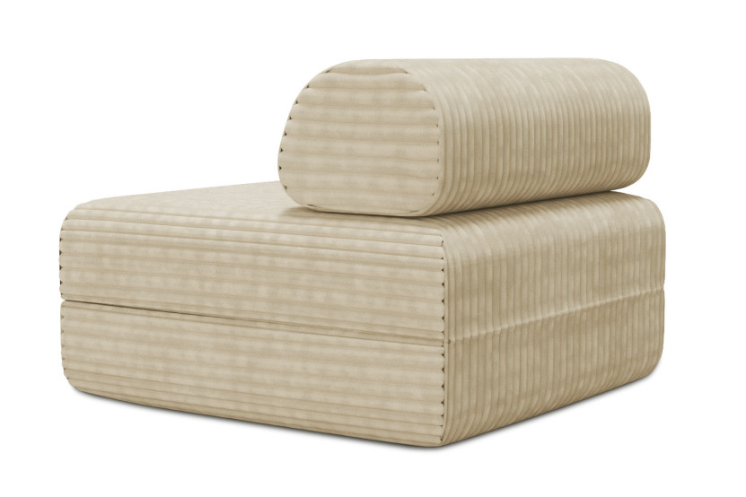 Fauteuil convertible et modulable - Velours côtelé XL Beige