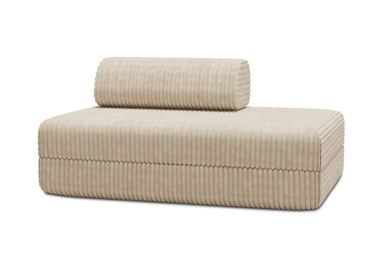 Housse Canapé droit convertible - 2 places - Tissu velours côtelé XL beige