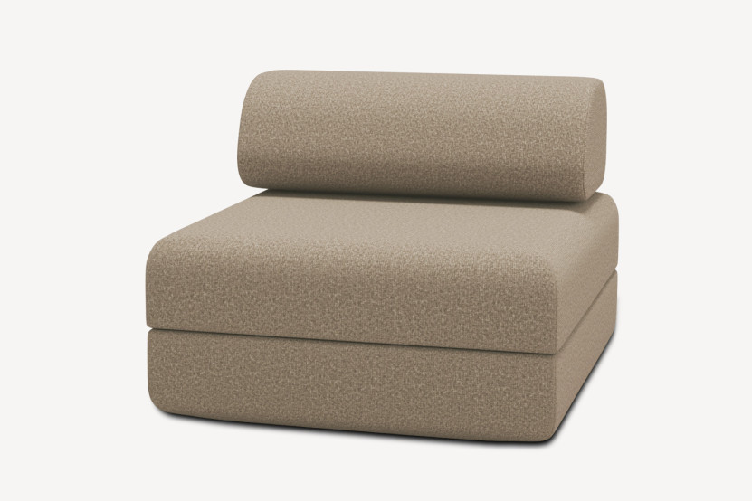Fauteuil convertible et modulable - Tissu lisse Marron