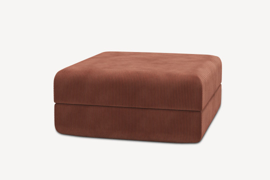Pouf convertible et modulable - Velours côtelé Terracotta