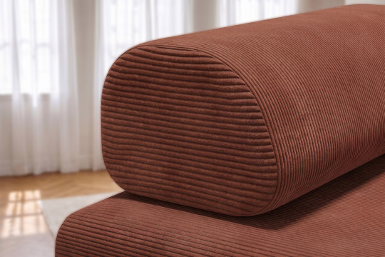 Fauteuil convertible et modulable - Velours côtelé Terracotta