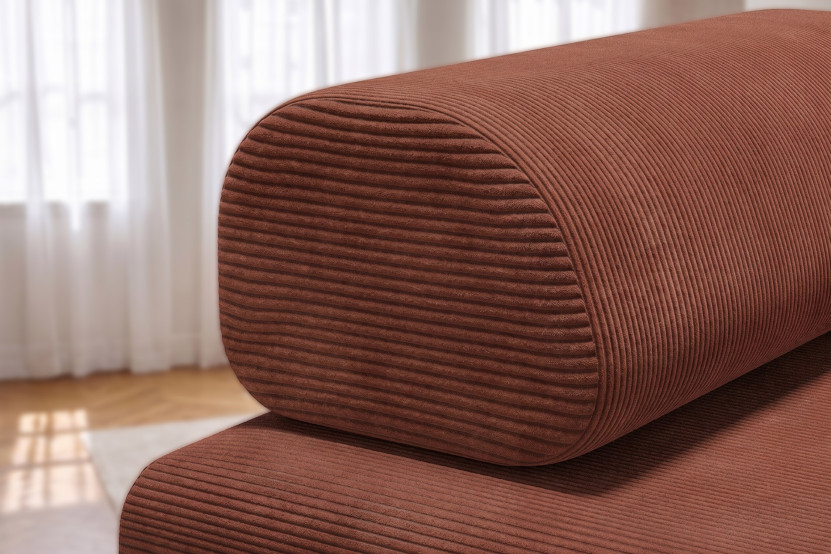 Fauteuil convertible et modulable - Velours côtelé Terracotta