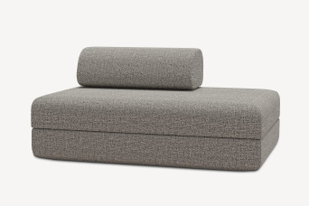 Canapé 2 places convertible et modulable - Tissu tweed Gris