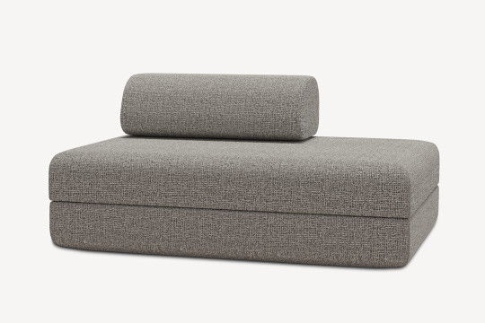 Canapé 2 places convertible et modulable - Tissu tweed Gris