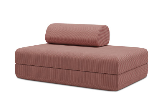 Canapé 2 places convertible et modulable - Velours côtelé Rose