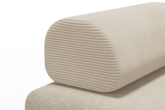 Méridienne convertible et modulable - Velours côtelé Beige