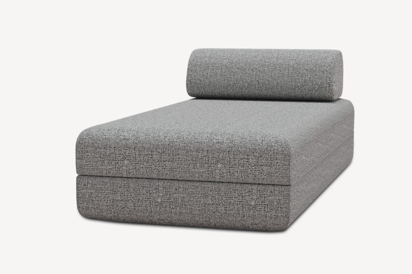 Méridienne convertible et modulable - Tissu tweed Gris