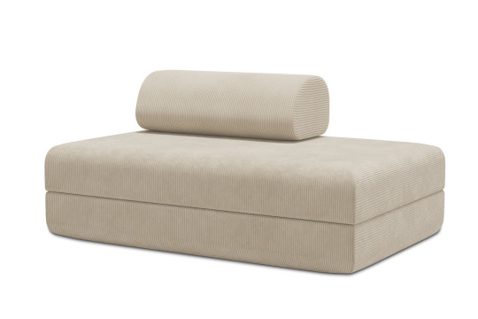 Canapé 2 places convertible et modulable - Velours côtelé Beige