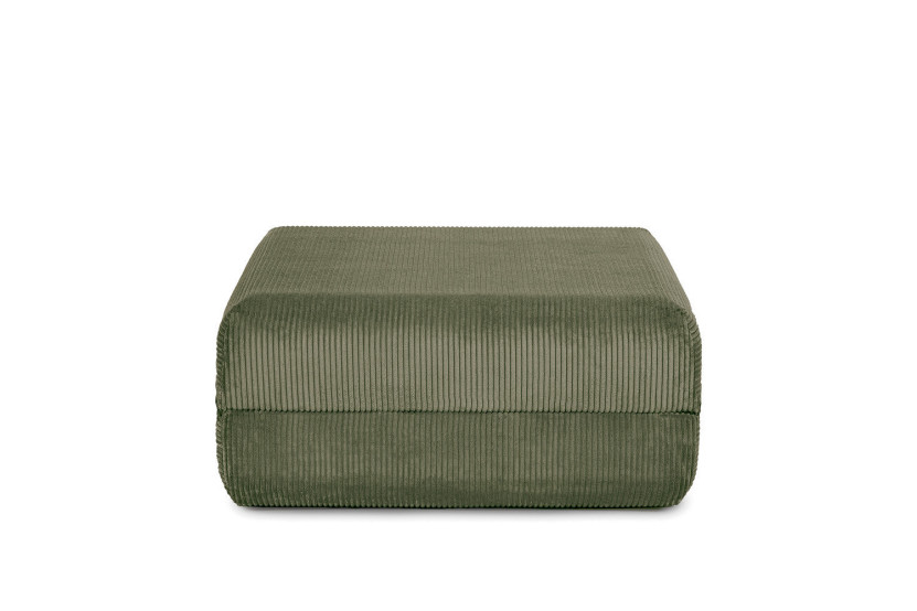 Pouf convertible et modulable - Velours côtelé - Vert