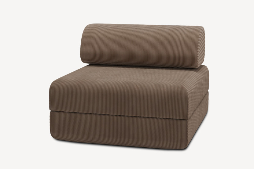 Fauteuil convertible et modulable - Velours côtelé Taupe