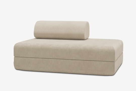 Canapé 2 places convertible et modulable - Velours côtelé Beige