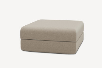 Pouf convertible et modulable - Tissu lisse Beige
