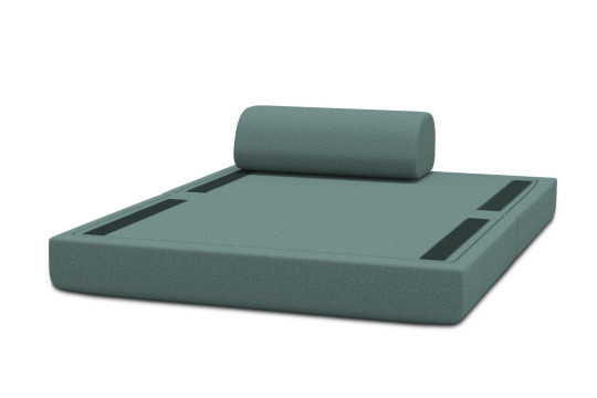 Canapé 2 places convertible et modulable - Tissu lisse Vert