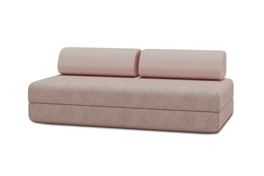 Canapé 3 places convertible et modulable - Velours côtelé Rose pâle