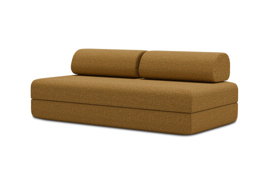 Canapé 3 places convertible et modulable - Tissu tweed Jaune