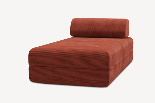 Méridienne convertible et modulable - Velours côtelé Terracotta