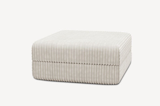 Pouf convertible et modulable - Velours côtelé XL Blanc