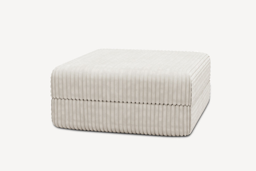 Pouf convertible et modulable - Velours côtelé XL Blanc