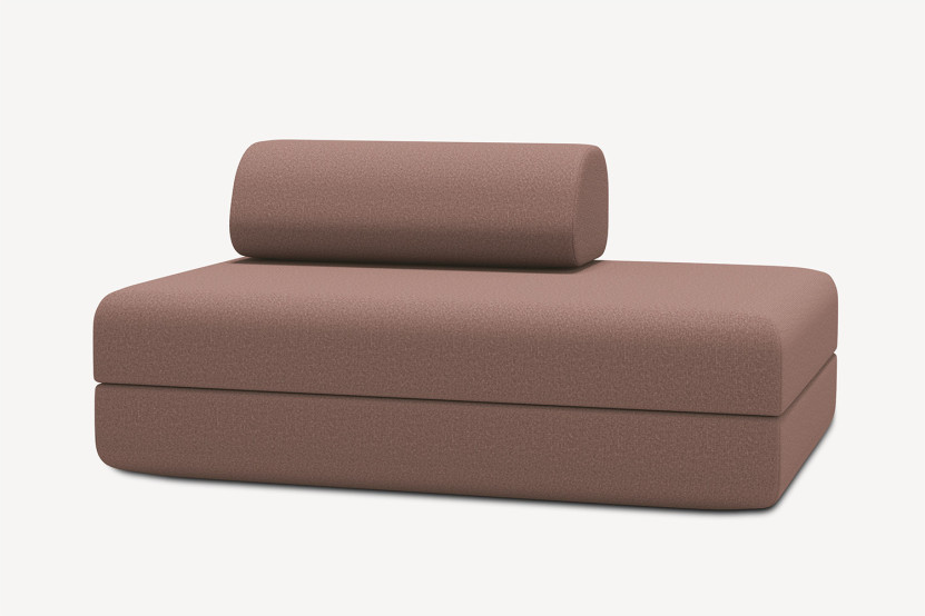 Canapé 2 places convertible et modulable - Tissu lisse Terracotta
