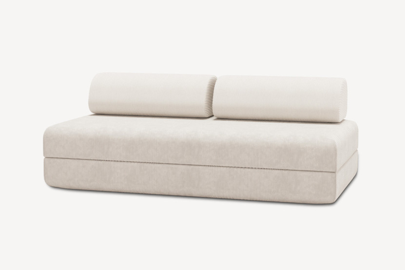 Canapé 3 places convertible et modulable - Velours côtelé Blanc