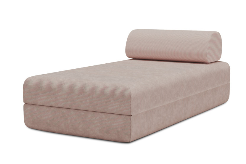 Méridienne convertible et modulable - Velours côtelé Rose pâle
