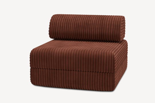 Fauteuil convertible et modulable - Velours côtelé XL Terracotta