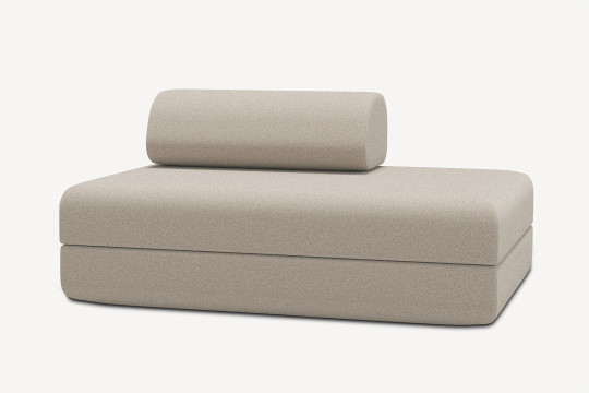 Canapé 2 places convertible et modulable - Tissu lisse Beige