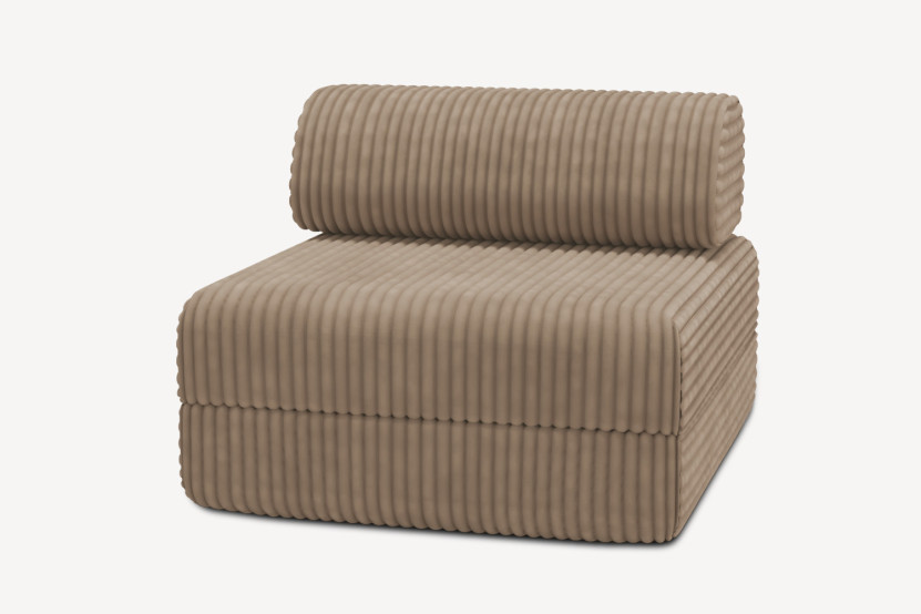 Fauteuil convertible et modulable - Velours côtelé XL Marron