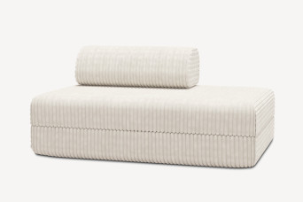 Canapé 2 places convertible et modulable - Velours côtelé XL Blanc