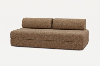 Canapé 3 places convertible et modulable - Tissu tweed Marron