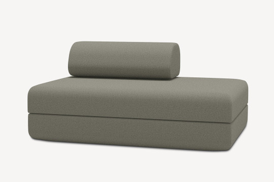 Canapé 2 places convertible et modulable - Tissu lisse Taupe