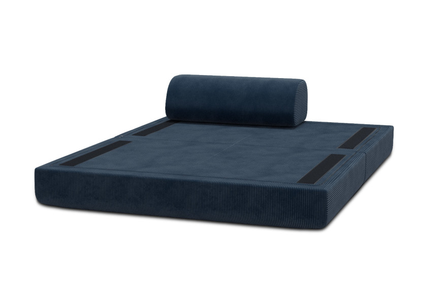 Canapé 2 places convertible et modulable - Velours côtelé Bleu