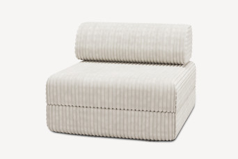 Fauteuil convertible et modulable - Velours côtelé XL Blanc