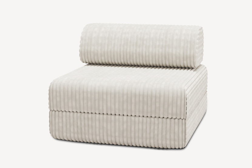 Fauteuil convertible et modulable - Velours côtelé XL Blanc
