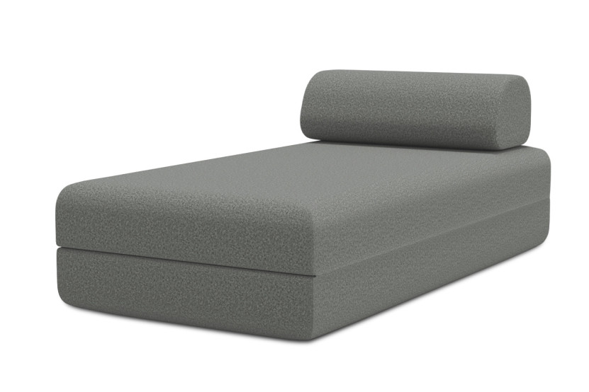 Méridienne convertible et modulable - Tissu lisse Gris