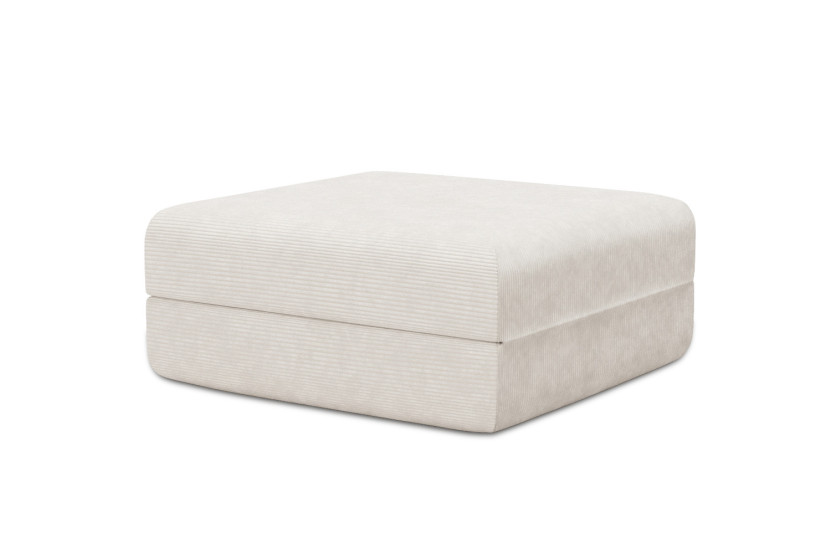 Pouf convertible et modulable - Velours côtelé Blanc