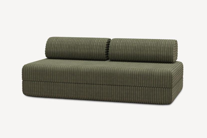 Canapé 3 places convertible et modulable - Velours côtelé XL Vert