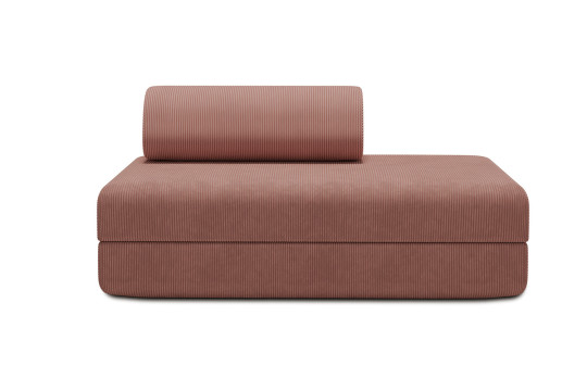 Housse Canapé droit convertible - 2 places - Tissu velours côtelé rose