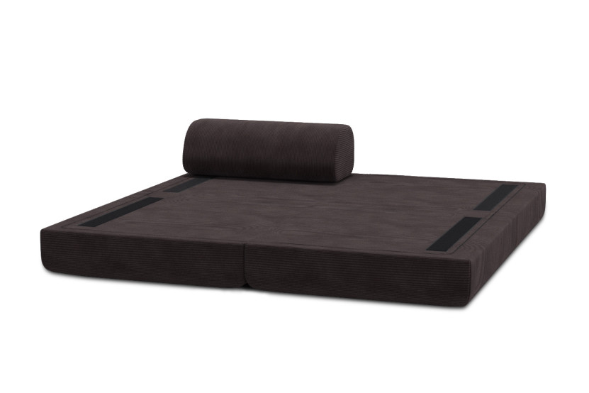Méridienne convertible et modulable - Velours côtelé Marron