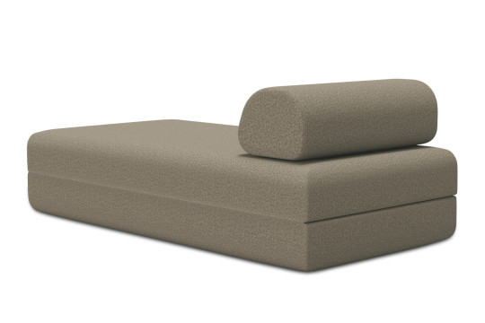Méridienne convertible et modulable - Tissu lisse Marron
