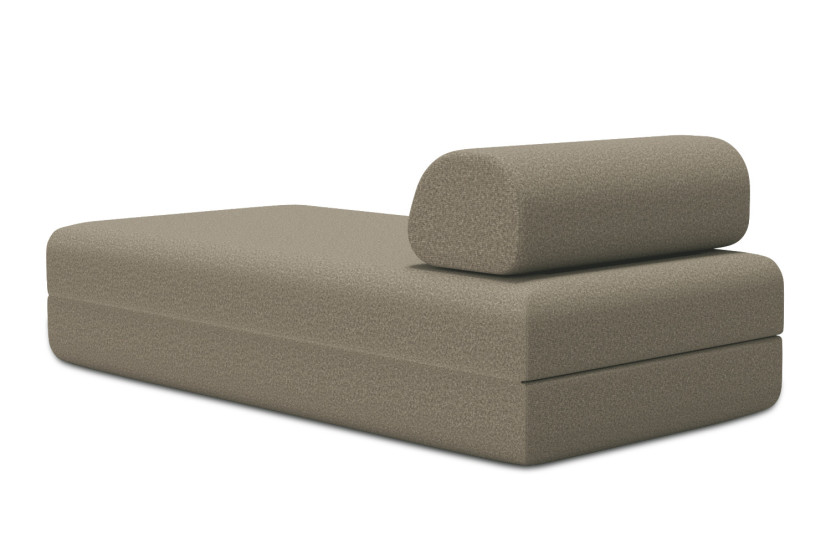 Méridienne convertible et modulable - Tissu lisse Marron