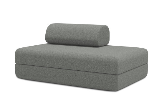 Canapé 2 places convertible et modulable - Tissu lisse Gris