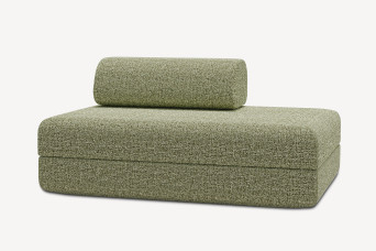 Canapé 2 places convertible et modulable - Tissu tweed Vert