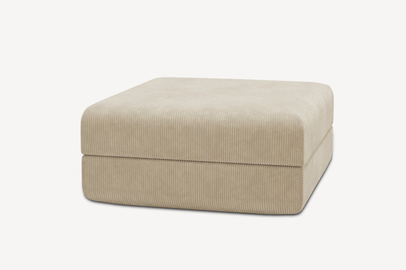 Pouf convertible et modulable - Velours côtelé Beige