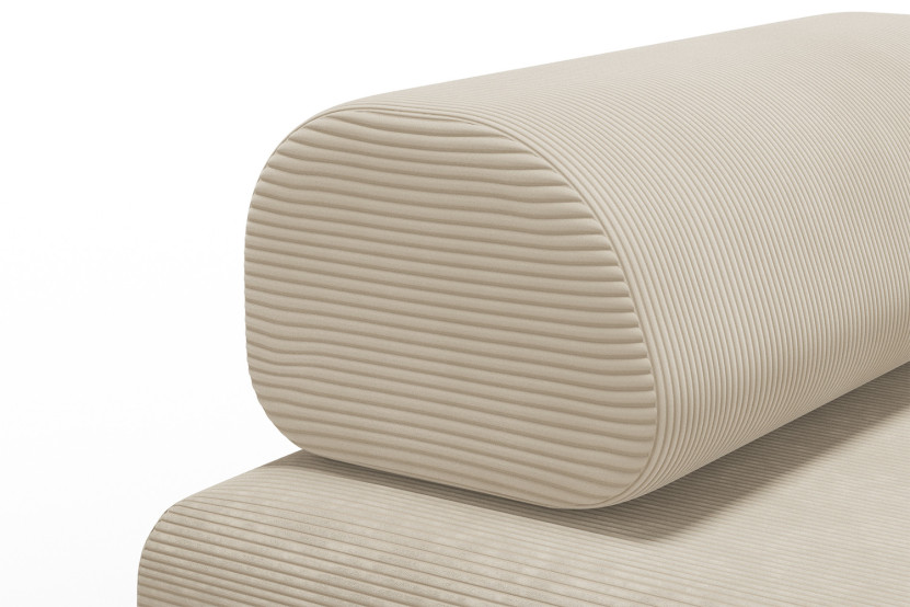 Canapé 2 places convertible et modulable - Velours côtelé Beige